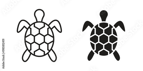 Tortoise icon design, logo, app, template set. Black icons