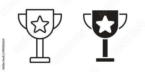 Trophy icon design, logo, app, template set. Black icons