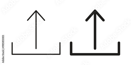 Upload icon design, logo, app, template set. Black icons