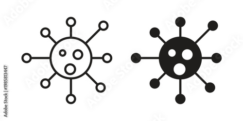 virus icon design, logo, app, template set. Black icons