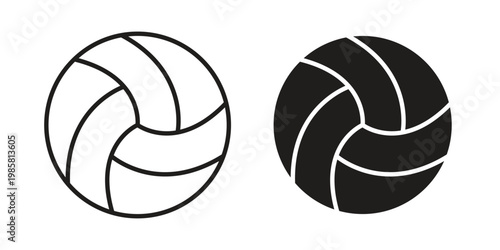 Volley ball icon design, logo, app, template set. Black icons