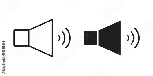 Volume icon design, logo, app, template set. Black icons