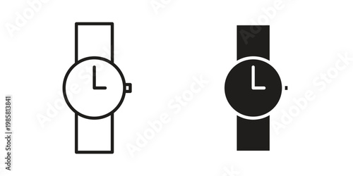 Watch icon design, logo, app, template set. Black icons