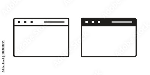 Web page icon design, logo, app, template set. Black icons