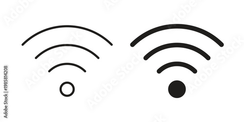 Wifi icon design, logo, app, template set. Black icons
