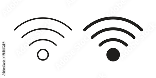 Wifi Signal icon design, logo, app, template set. Black icons