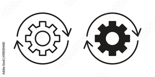 Workflow icon design, logo, app, template set. Black icons
