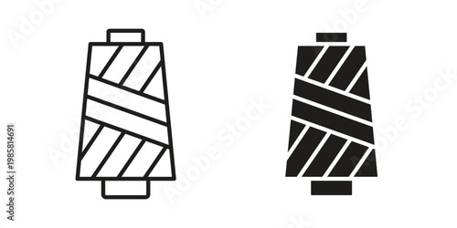 Yarn icon design, logo, app, template set. Black icons