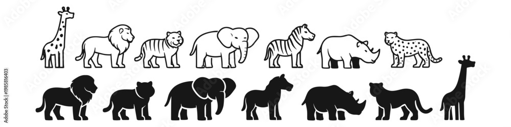 Naklejka premium Safari Animals Collection