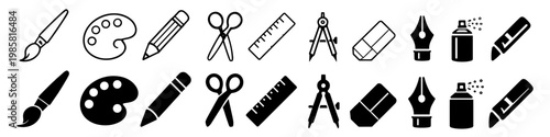 Art and Craft Supplies Icons