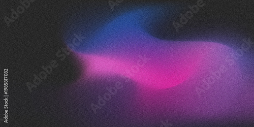 Abstract neon gradient wave with glowing pink and blue light blur on dark background, futuristic fluid motion backdrop for modern digital design and technology themes
