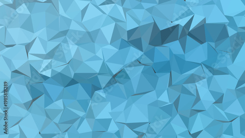Abstract Blue Geometric Triangle Mosaic Crystal Style Background Design