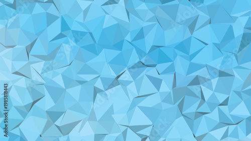 Abstract blue geometric triangle mosaic background design with crystal glass ice style digital art wallpaper
