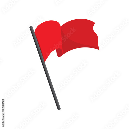 flat illustration of the red flag icon on white background