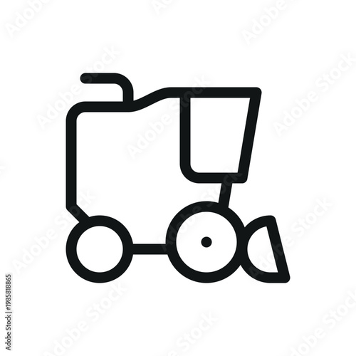 Combine harvester line icon, combine tractor vector symbol with editable stroke