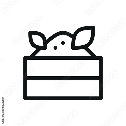 Composting line icon, compost wooden box vector symbol with editable stroke