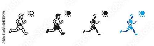 Morning Run icon set multiple style collection