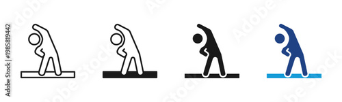 Stretch Exercise icon set multiple style collection