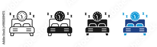Sleep Routine icon set multiple style collection