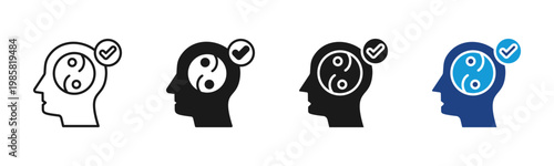 Mind Balance icon set multiple style collection