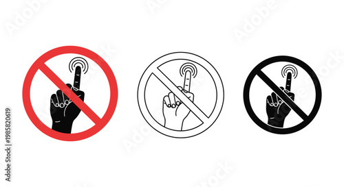 Mobile phone icon set with forbidden signs in different colors