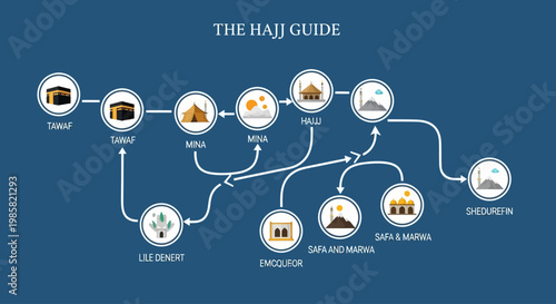 Stylized Logo Featuring the Sacred Kaaba, Representing Islamic Pilgrimage, Spirituality, and the Hajj Journey to Mecca with an Elegant Golden Arch Design