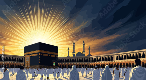 The Kaaba at Sunrise A Sacred Pilgrimage