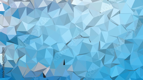 An abstract blue geometric background with triangle patterns and a crystal-like digital design texture