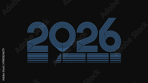 Flat vector autonomous vehicle dashboard with 2026 display - for smart mobility visuals