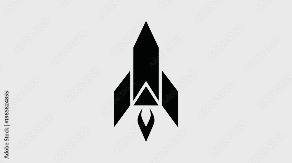 Fototapeta premium Minimalist rocket ship of geometric triangles vector - for startup launch visuals