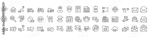 Mail icon vector set. Letter Illustration sign collection. Mail delivery symbol. Mailing list logo.