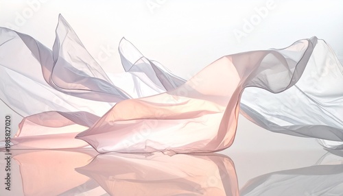 Translucent Layered Sheets with Soft Reflections – Dreamy Emotional Texture Background