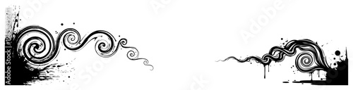 Abstract spiral swirls and decorative ink flourishes in urban street art style