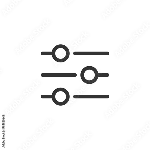 Adjustments pixel perfect linear ui icon. Photo and video editing. Customizable changes. GUI, UX design. Outline isolated user interface element for app and web. Editable stroke. Arial font used