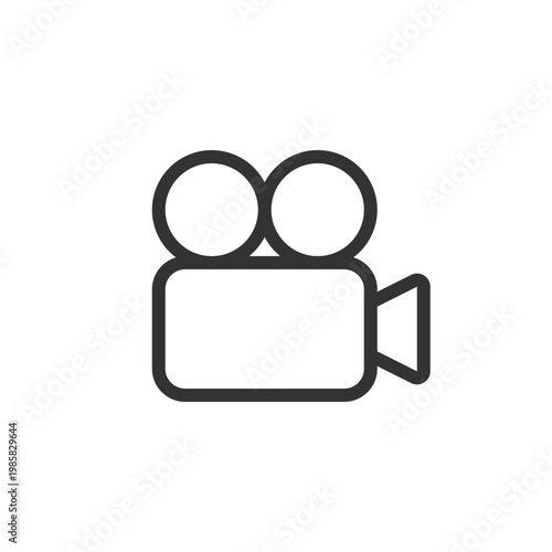 Video camera pixel perfect linear ui icon. Digital and analogue. Instrument for making films. GUI, UX design. Outline isolated user interface element for app and web. Editable stroke. Arial font used