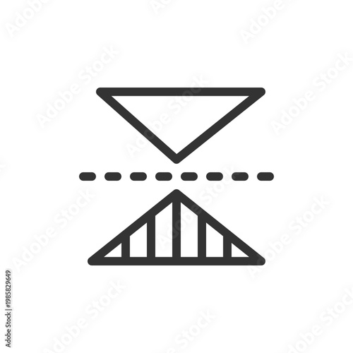 Horizontal reflection pixel perfect linear ui icon. Photo effect. Photography editor. GUI, UX design. Outline isolated user interface element for app and web. Editable stroke. Arial font used