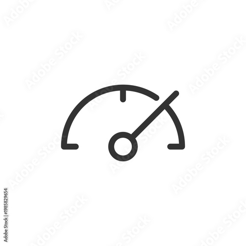 Speedometer pixel perfect linear ui icon. Editing tool. Speed settings. Automotive instrument. GUI, UX design. Outline isolated user interface element for app and web. Editable stroke. Arial font used