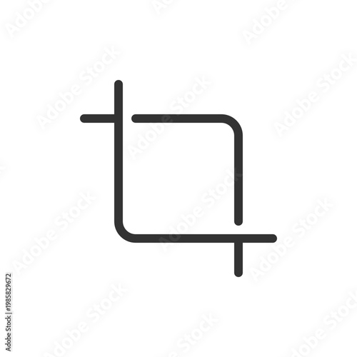 Crop picture pixel perfect linear ui icon. Photography composition. Resizing tool. GUI, UX design. Outline isolated user interface element for app and web. Editable stroke. Arial font used