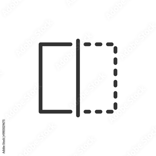 Crop video length pixel perfect linear ui icon. Splitting clip. Cut duration. Film editor. GUI, UX design. Outline isolated user interface element for app and web. Editable stroke. Arial font used