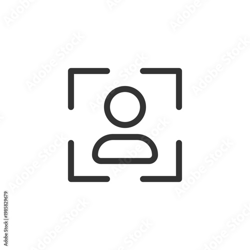 Profile image pixel perfect linear ui icon. Social media user photo. Photography editor tool. GUI, UX design. Outline isolated user interface element for app and web. Editable stroke. Arial font used