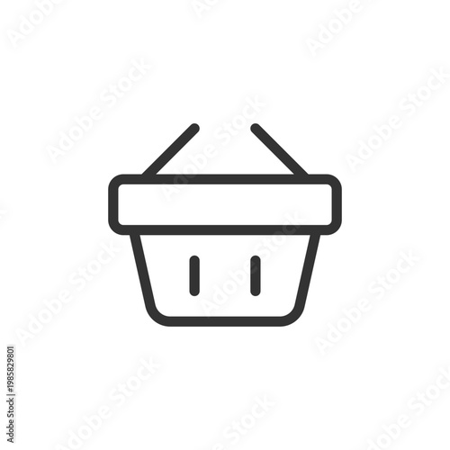 Shopping basket pixel perfect linear ui icon. Carry purchased items. Online marketplace. GUI, UX design. Outline isolated user interface element for app and web. Editable stroke. Arial font used