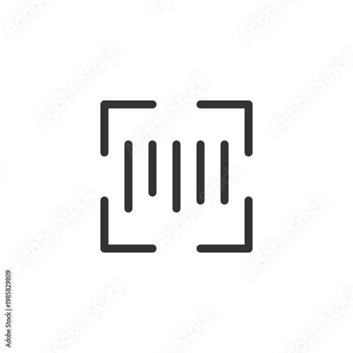 Scanning barcode pixel perfect linear ui icon. Inventory management. Online marketplace. GUI, UX design. Outline isolated user interface element for app and web. Editable stroke. Arial font used
