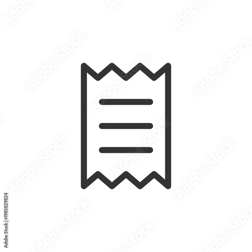 Get receipt for purchase pixel perfect linear ui icon. Payment information. Online market. GUI, UX design. Outline isolated user interface element for app and web. Editable stroke. Arial font used
