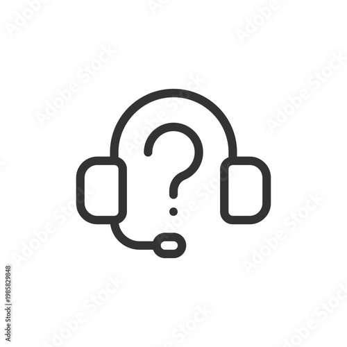 Call center for retail business pixel perfect linear ui icon. Customer service. E commerce. GUI, UX design. Outline isolated user interface element for app and web. Editable stroke. Arial font used