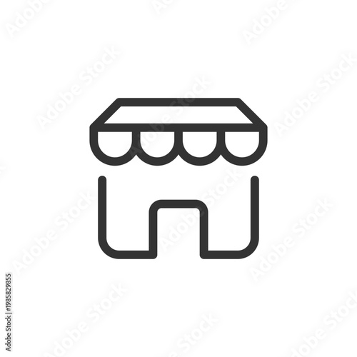 Online marketplace pixel perfect linear ui icon. Ecommerce site. Digital commerce. GUI, UX design. Outline isolated user interface element for app and web. Editable stroke. Arial font used