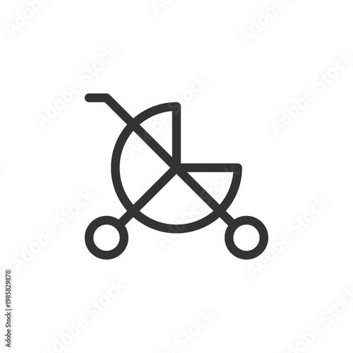 Baby carriage pixel perfect linear ui icon. Children goods department. Kid stroller. GUI, UX design. Outline isolated user interface element for app and web. Editable stroke. Arial font used