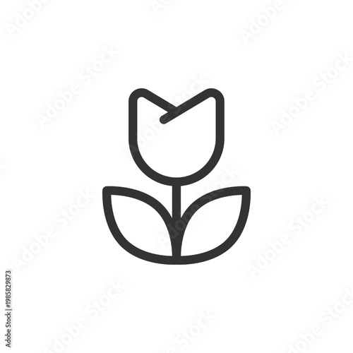 Flower pixel perfect linear ui icon. Floral shop. Retail florist. Delivery of fresh flowers. GUI, UX design. Outline isolated user interface element for app and web. Editable stroke. Arial font used
