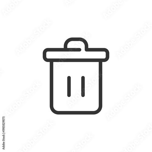 Trash can pixel perfect linear ui icon. Recycle bin. Garbage container. Online marketplace. GUI, UX design. Outline isolated user interface element for app and web. Editable stroke. Arial font used