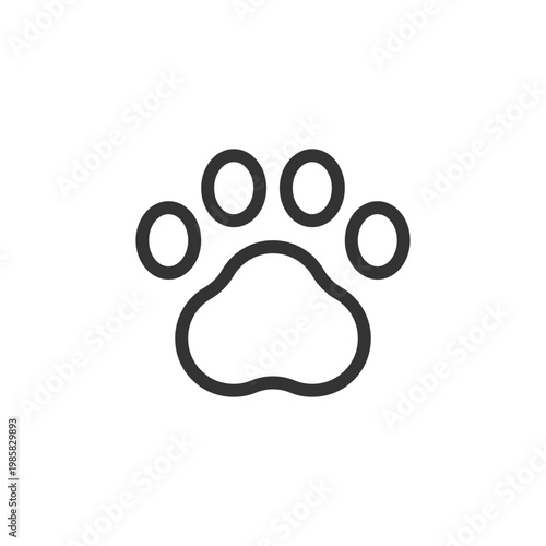 Pet paw pixel perfect linear ui icon. Goods for domestic animals. Online marketplace. GUI, UX design. Outline isolated user interface element for app and web. Editable stroke. Arial font used