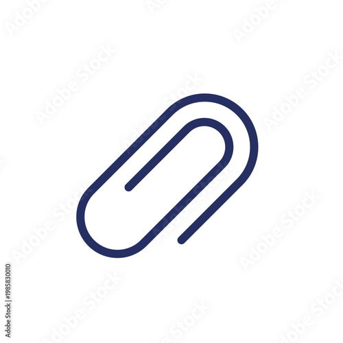 Paperclip pixel perfect linear ui icon. Stationery supply. Office accessory. Hold papers. GUI, UX design. Outline isolated user interface element for app and web. Editable stroke. Arial font used